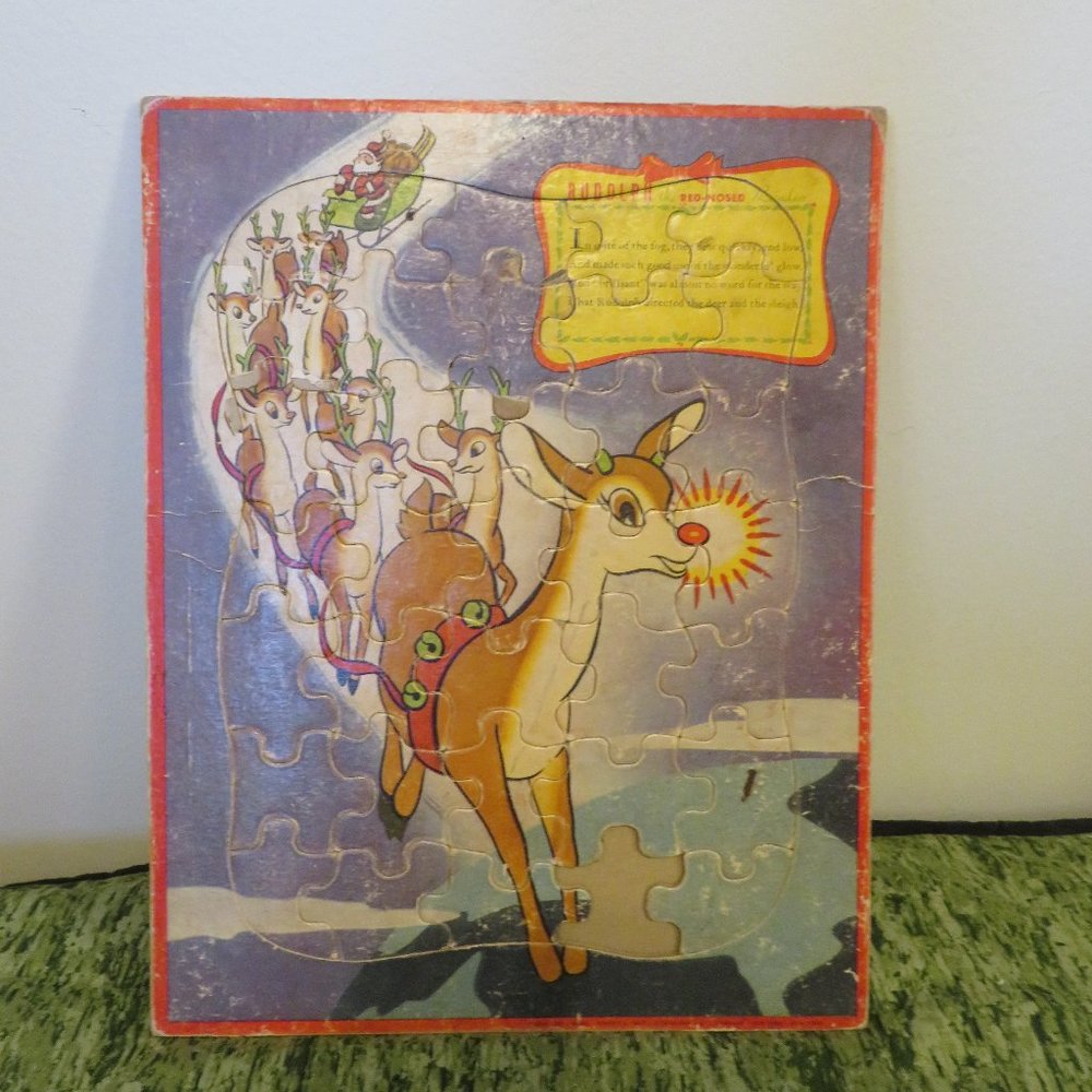 Vintage Rudolph Board Puzzle